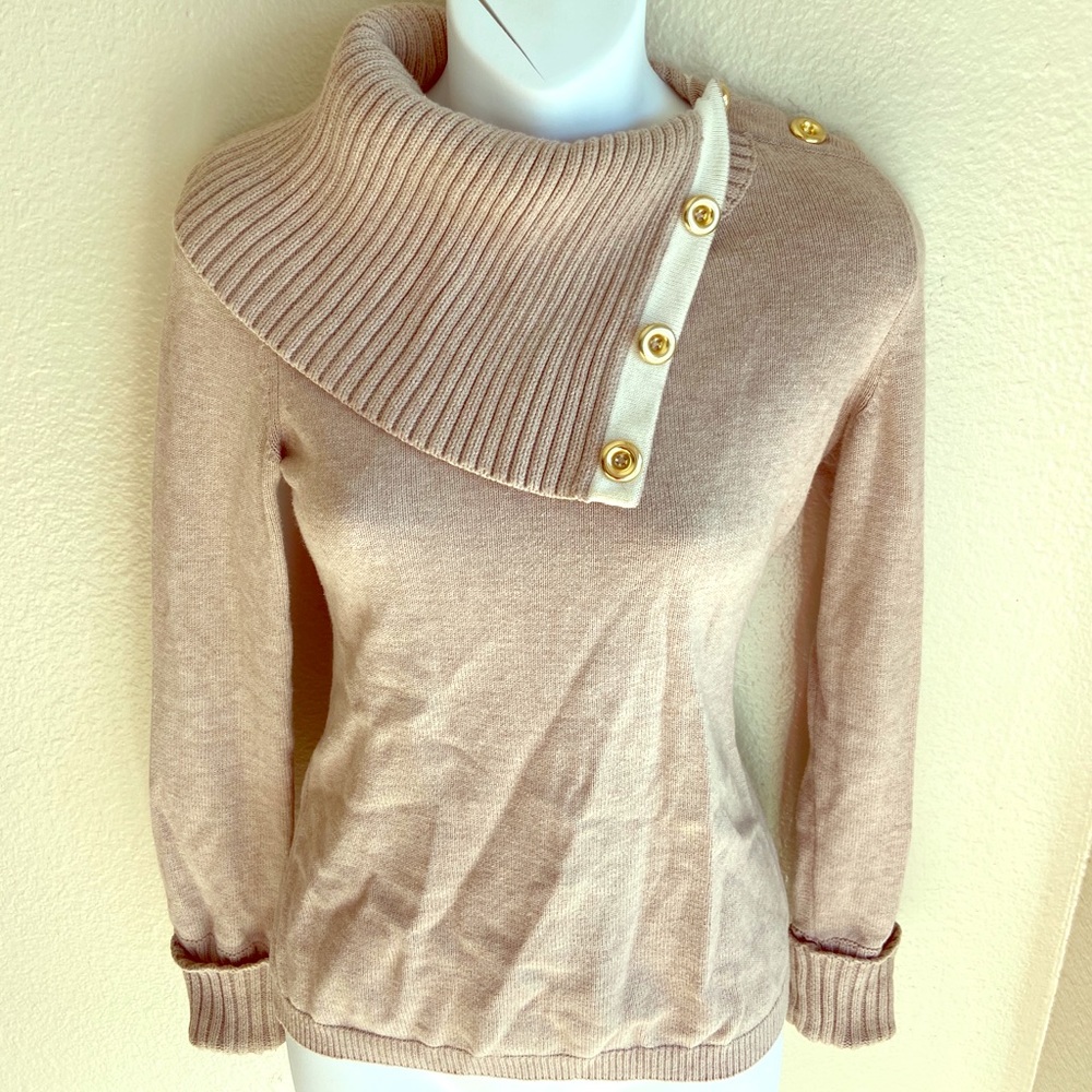 Banana republic tan sweater cowl neck xs